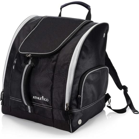 Ski Boot Bag – Skiing and Snowboarding Travel Luggage Black with White Trim